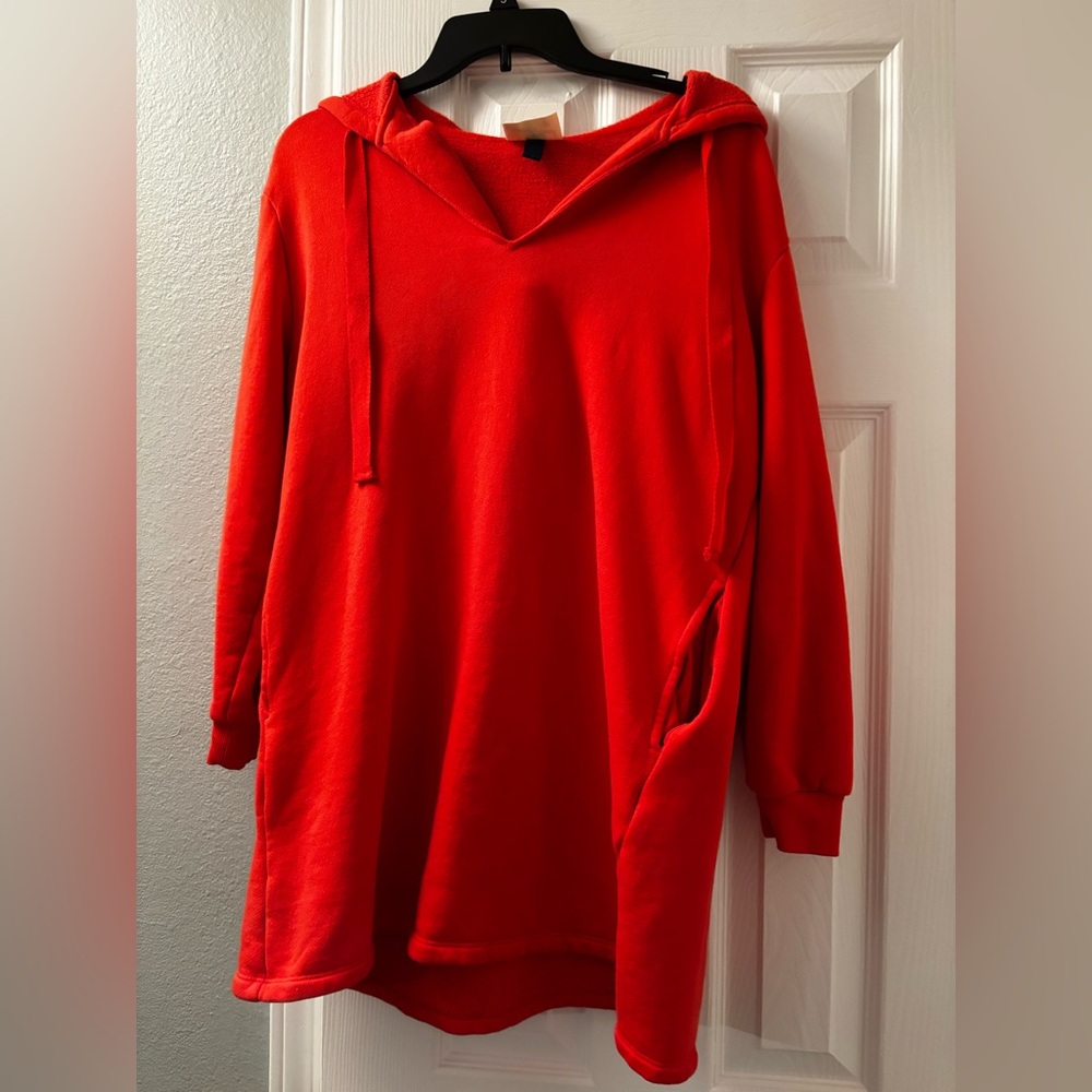 Women's S Universal Thread sweatshirt tunic top hooded pockets long